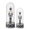 Set of 2 Black & Gold Nutcracker Soldiers Under Glass Cloche – Elegant Christmas Décor